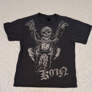Vintage Korn 2006 US Tour Chopper Biker T shirt Nu Metal Band Concert